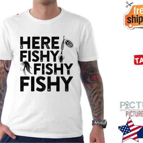 Here Fishy Fishy Fishy Triblend shirt