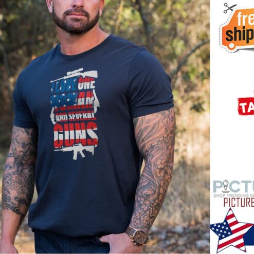 I love one woman and several guns american flag shirt