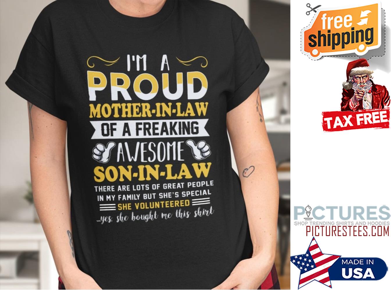 I'm a proud mother-in-law of a freaking awesome son-in-law Mother's day shirt