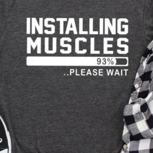 Installing muscles t-shirt