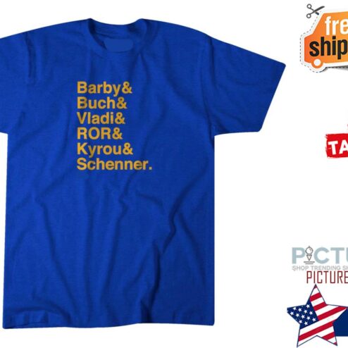 Ivan Barbashev, Pavel Buchnevich, Vladimir Tarasenko, Ryan O'Reilly, Brayden Schenn, and Jordan Kyrou shirt