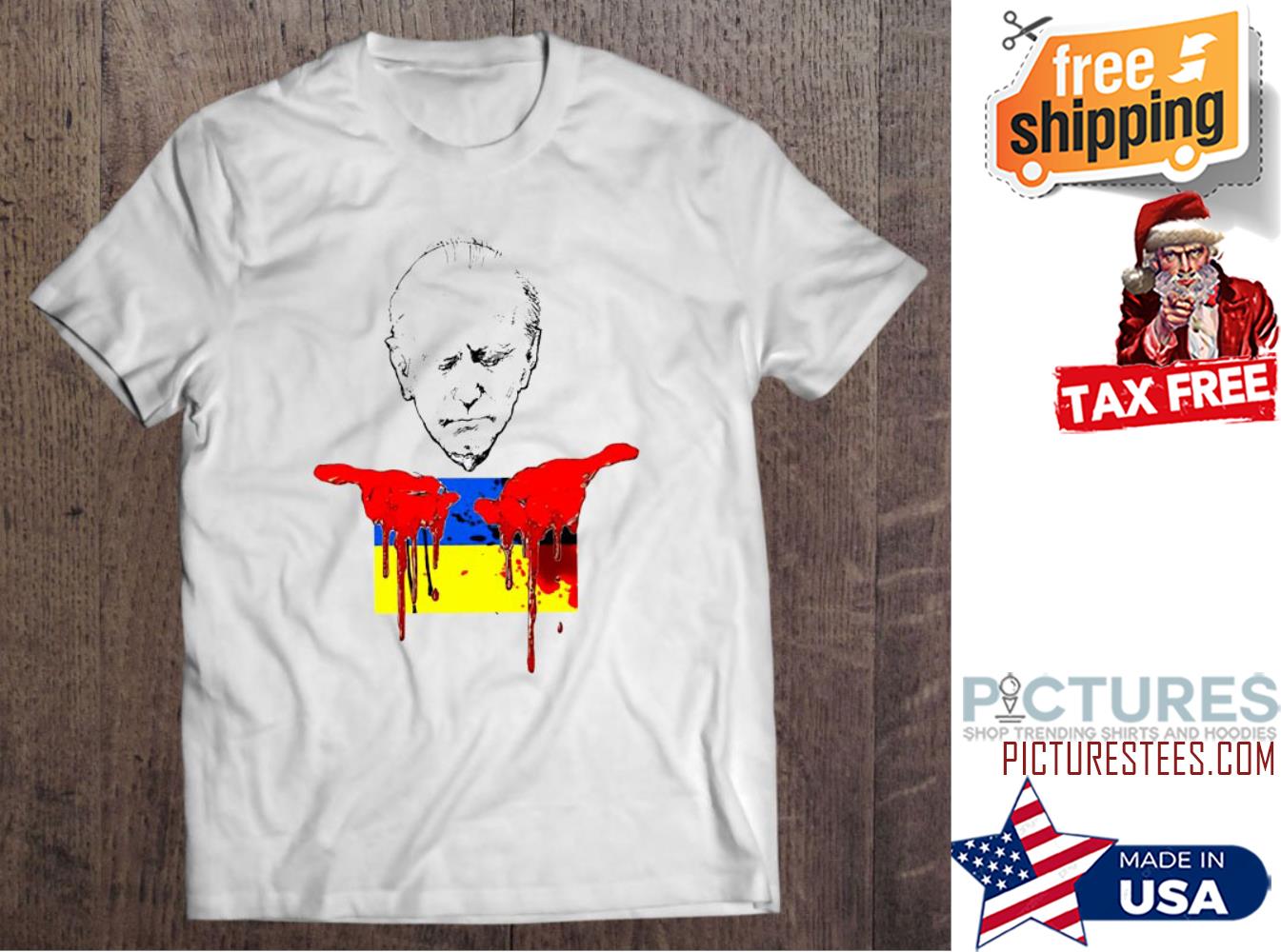 Joe Biden Colored Hands Ukraine Flag shirt