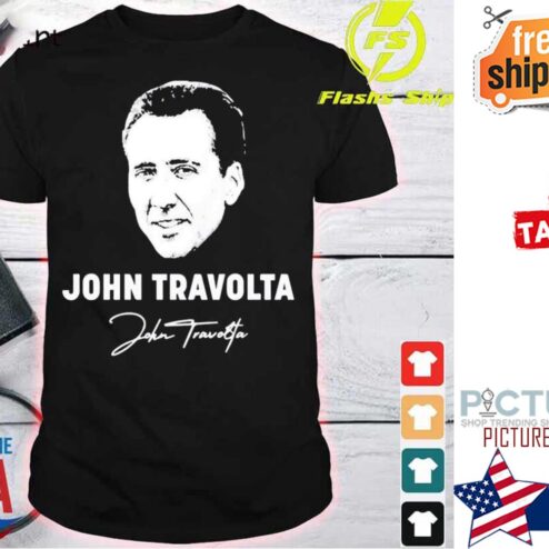John Travolta Nicolas Cage signature shirt