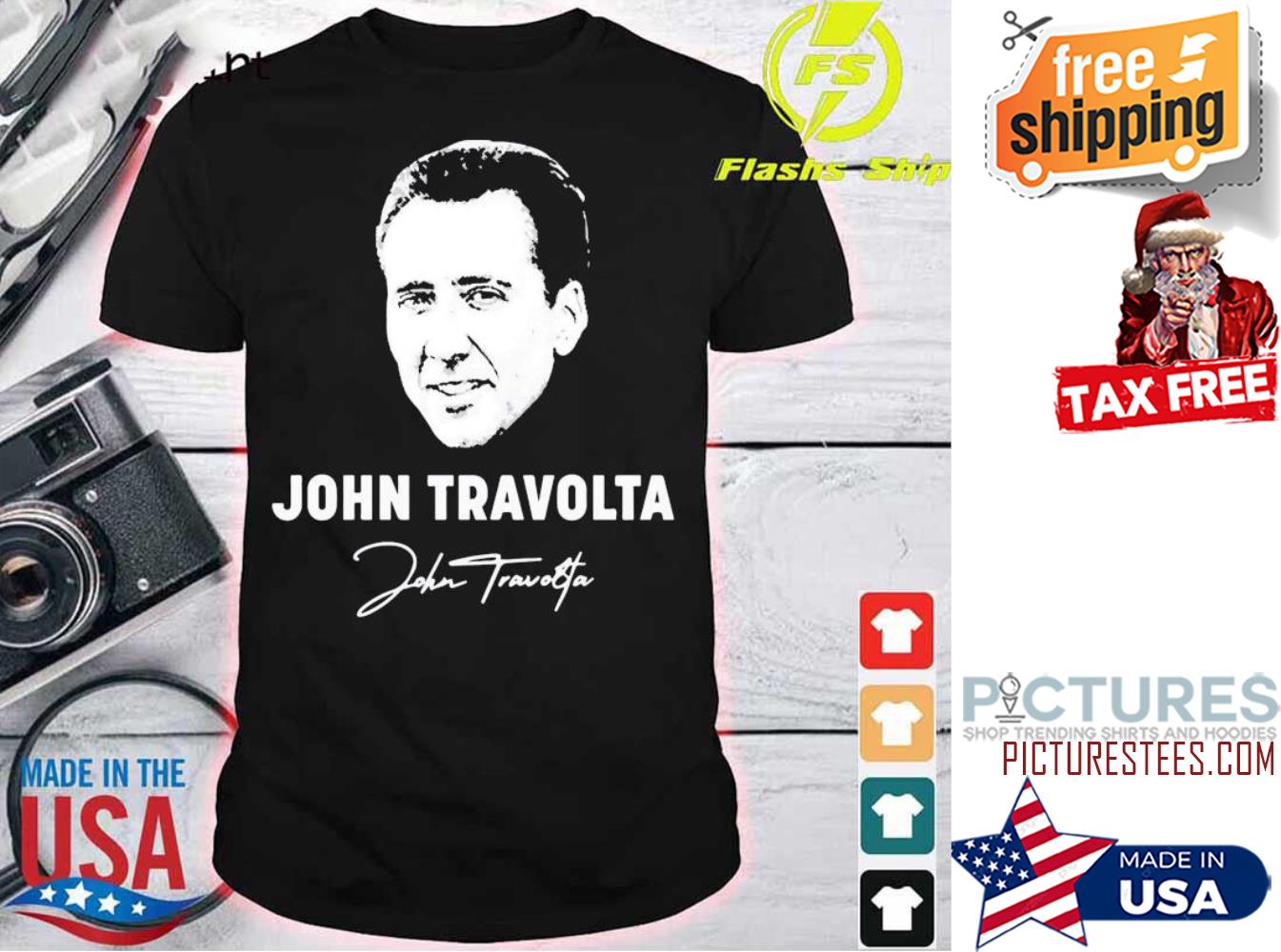 John Travolta Nicolas Cage signature shirt
