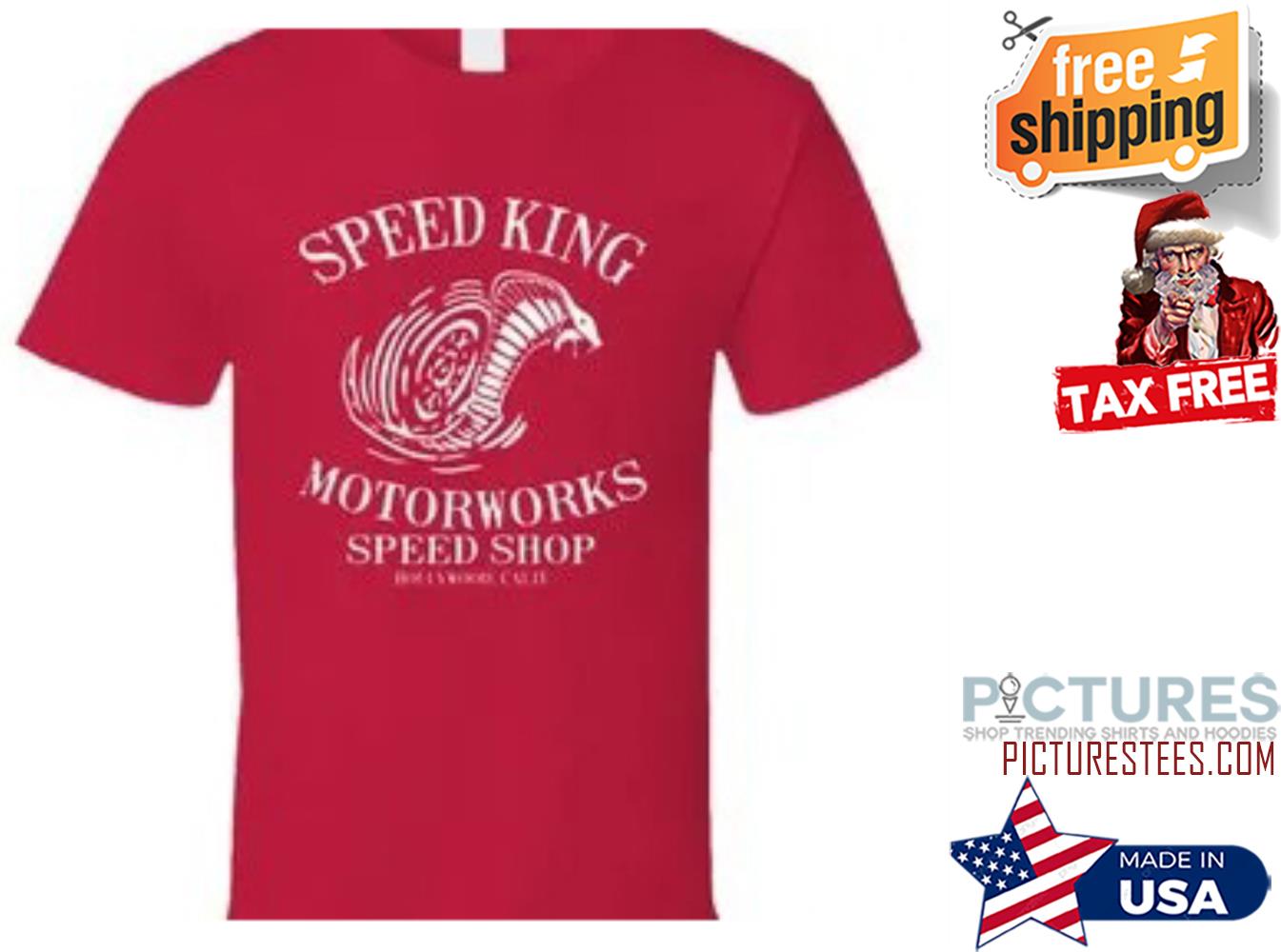 Johnny Lawrence Cobra Kai Inspired Speed King Motorworks Speed Shop Hollywood Cool shirt