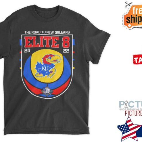 KU The road to New Orleans Elite 8 Final Tour 2022 NCAA shirt