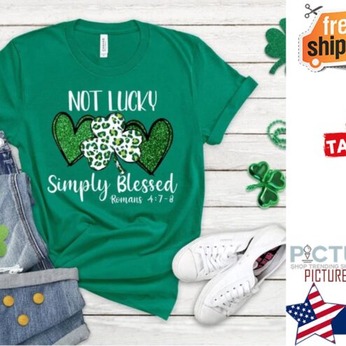 Leopard Shamrock Not Lucky Simply Blessed St Patrick's day shirt