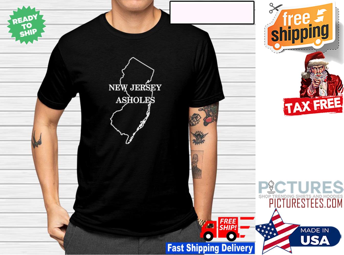 New Jersey Assholes map shirt