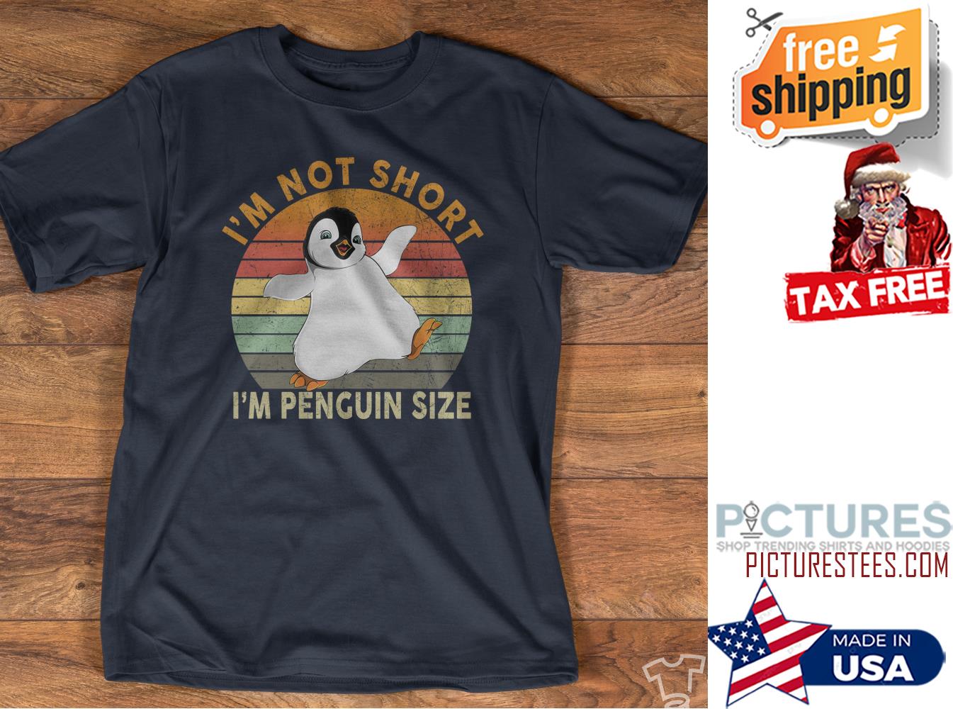 Penguin i'm not short i'm Penguin size Sunset vintage shirt