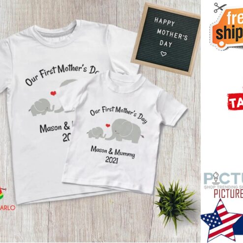 Personalised First Mothers Day Elephant shirt