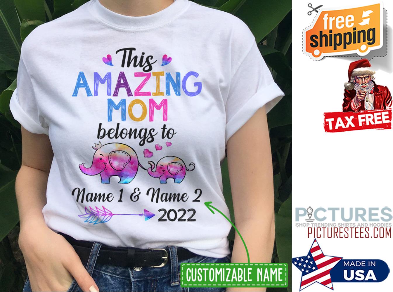 Personalized Elephants this amazing mom belongs to 2022 Mother's day custom name shirt