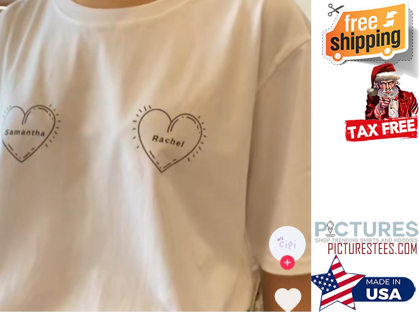 Personalized heart custom name shirt