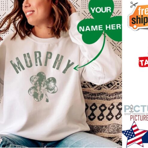 Personalized Last Name St Patrick's day Shamrock shirt
