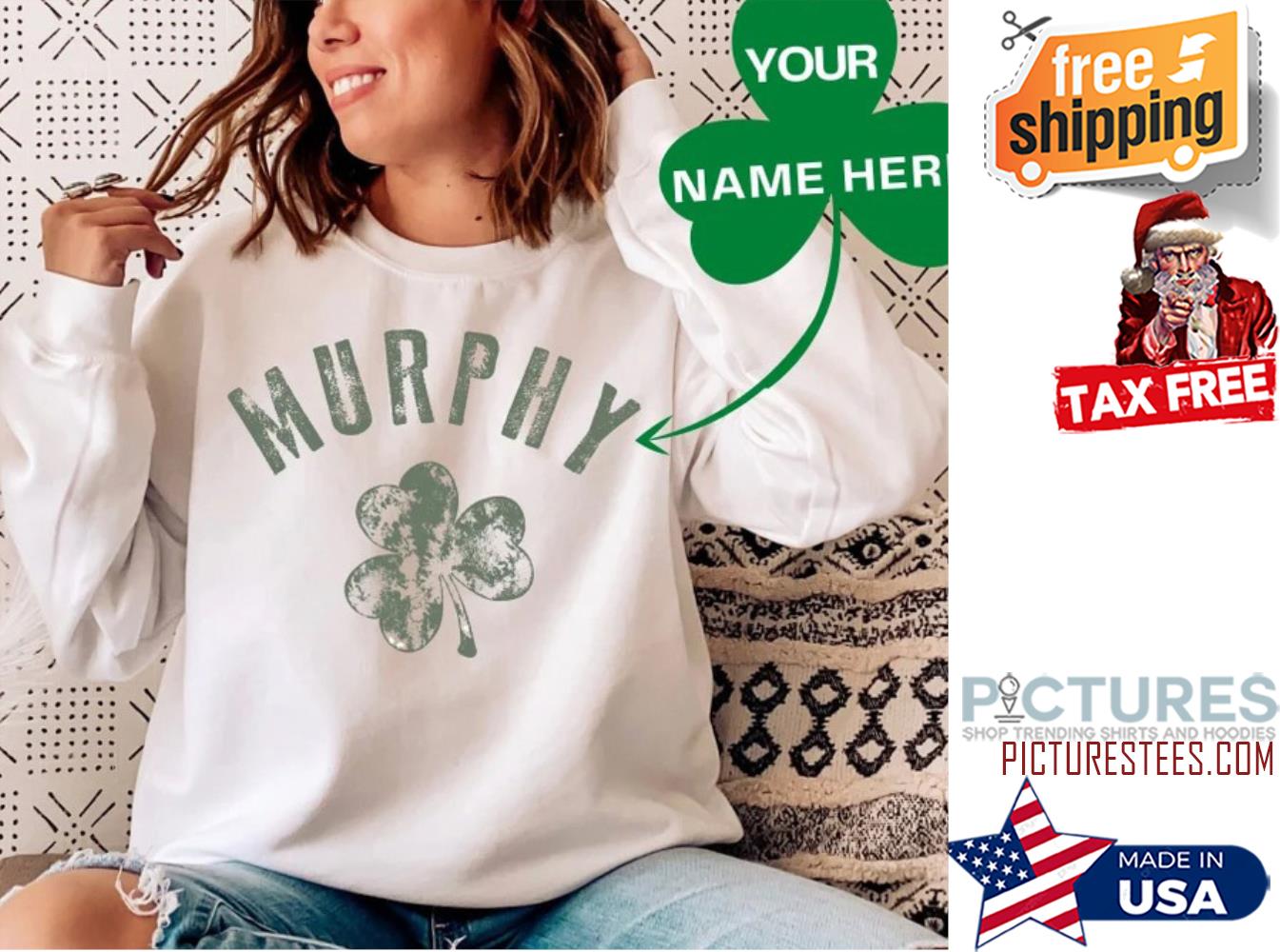 Personalized Last Name St Patrick's day Shamrock shirt