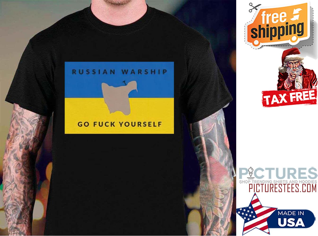 Russian Warship Go Fuck Yourself Ukraine Flag shirt