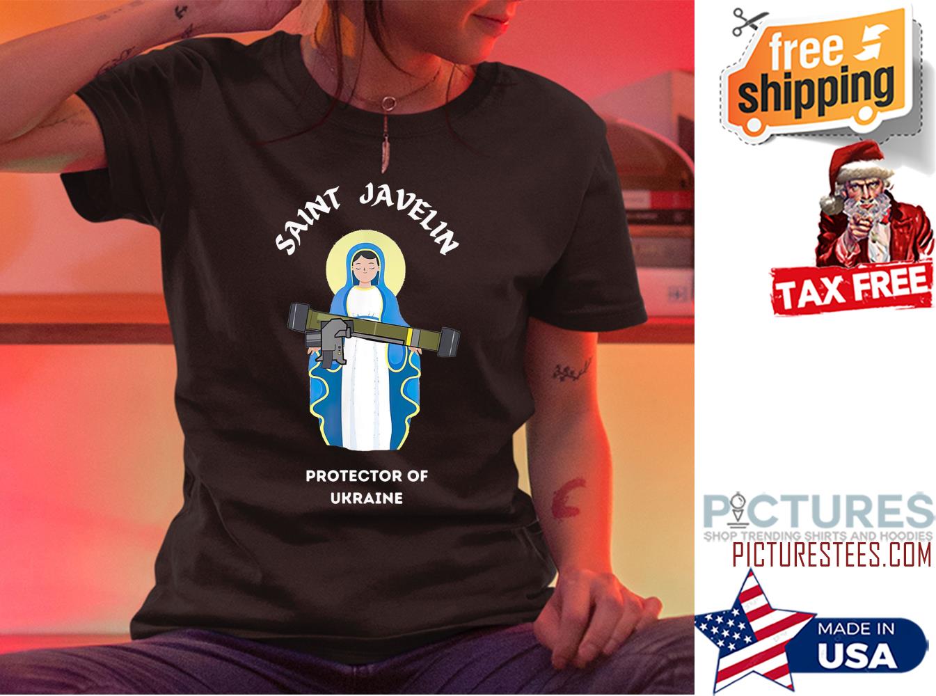 Saint Javelin The Protector Of Ukraine Pray For Peace Shirt