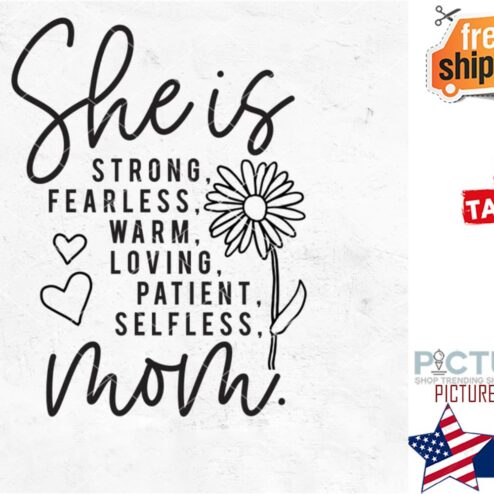She is strong fearless warm loving patient selfless Mom Mother's day shirt