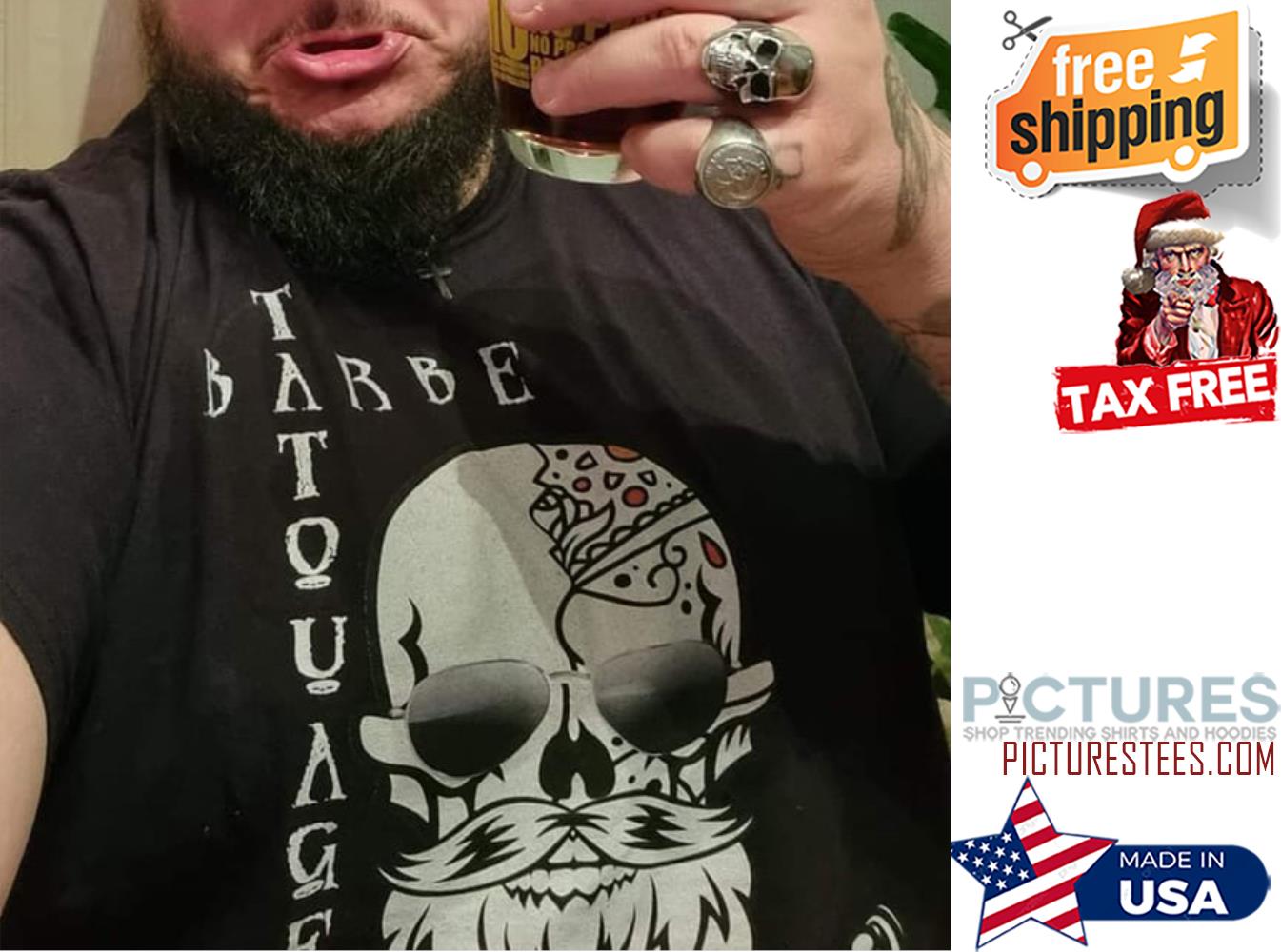 Skull beard Barbe tatouage shirt