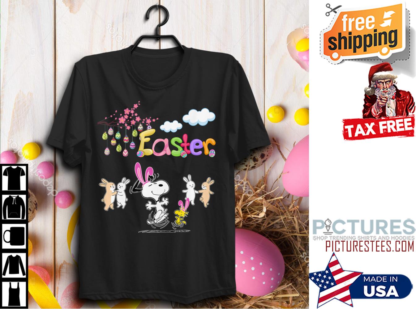 Snoopy and Woodstock easter bunny shirt