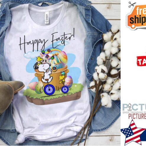 Snoopy and Woodstock happy easter shirt