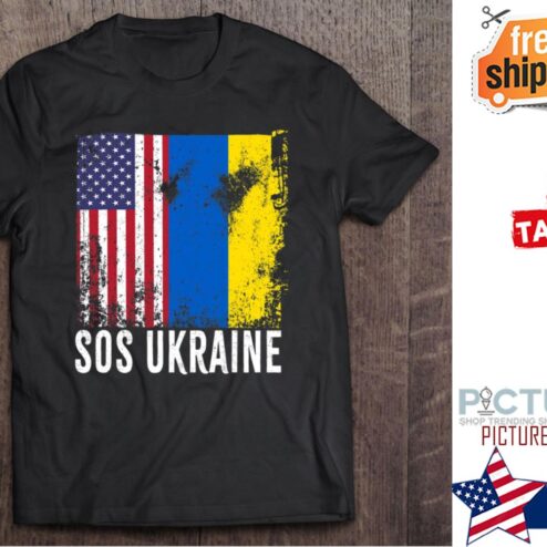 Sos Ukraine Flag American Flag shirt