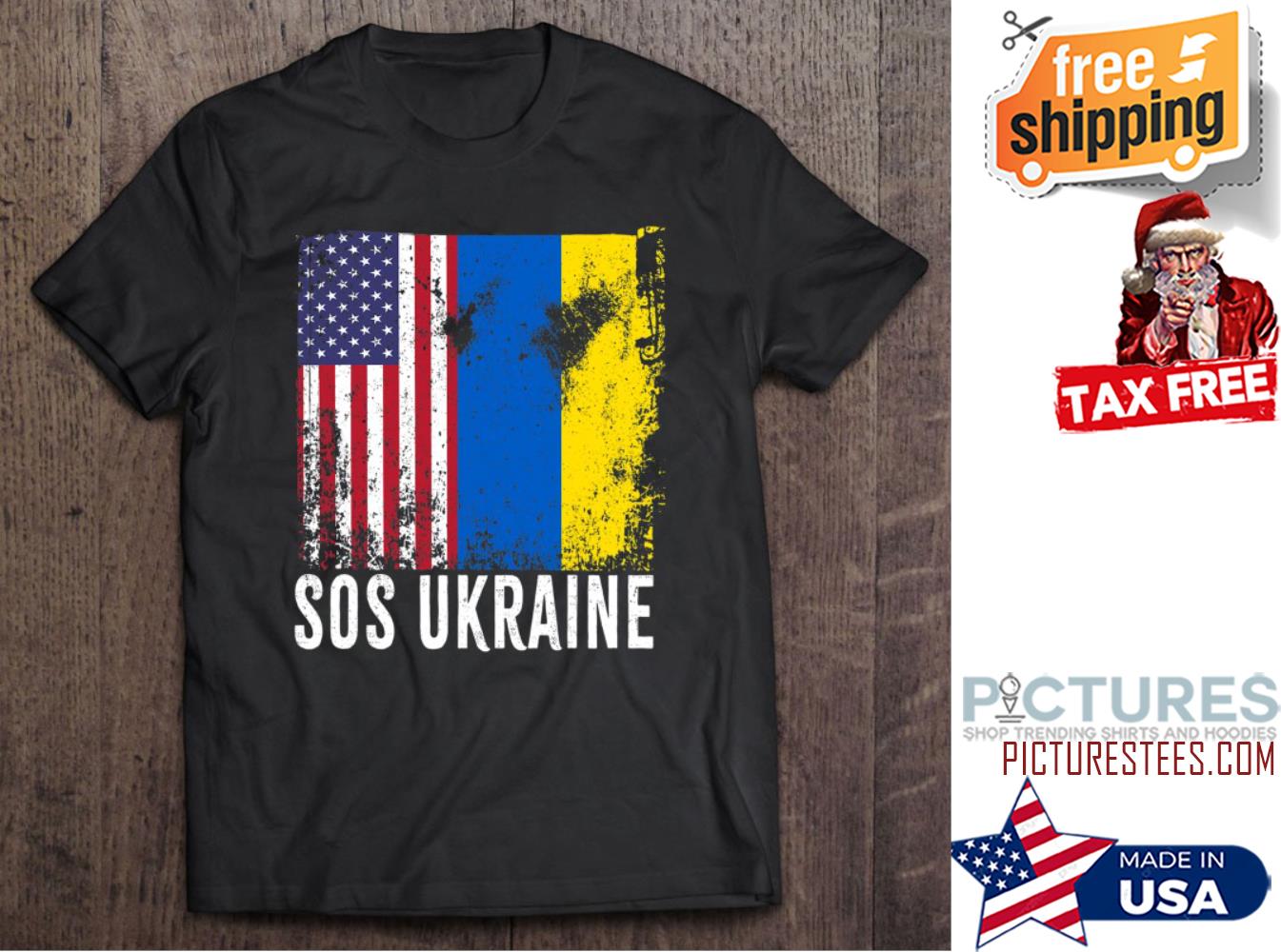 Sos Ukraine Flag American Flag shirt