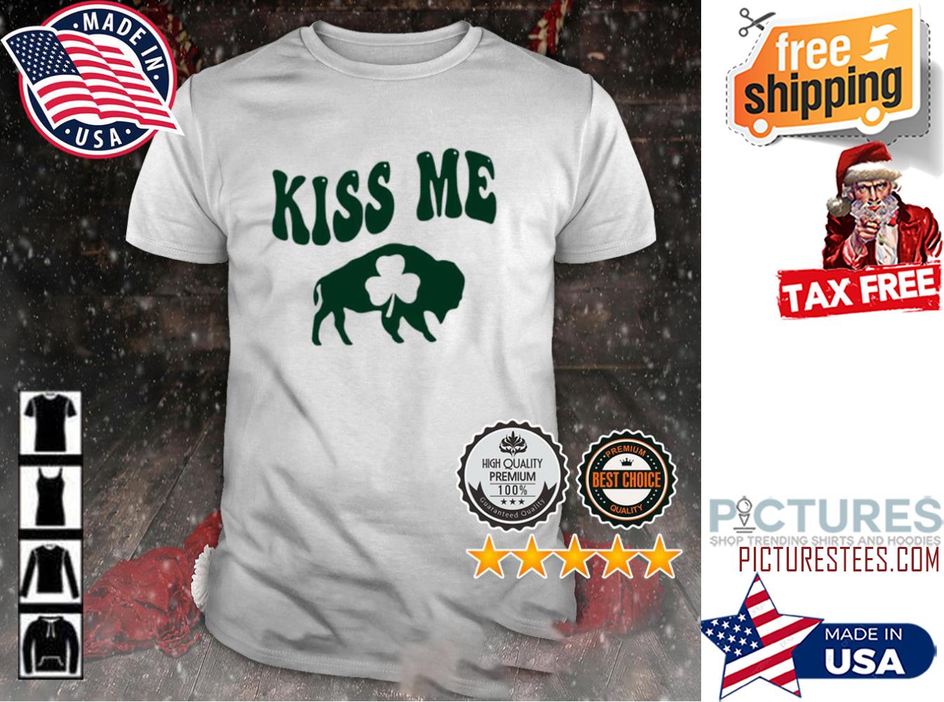 FREE shipping St Patrick's day Buffalo Kiss me Shamrock shirt, Unisex ...