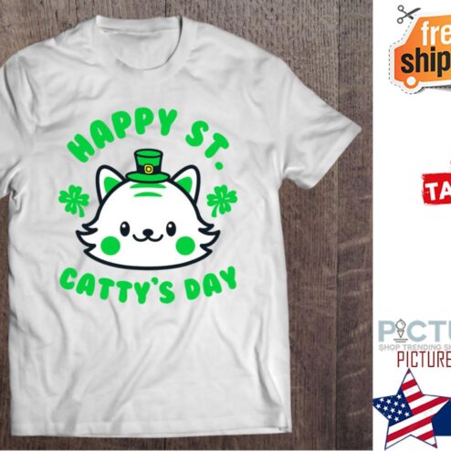 St Patrick's day Cat happy St catty's day shamrocks shirt
