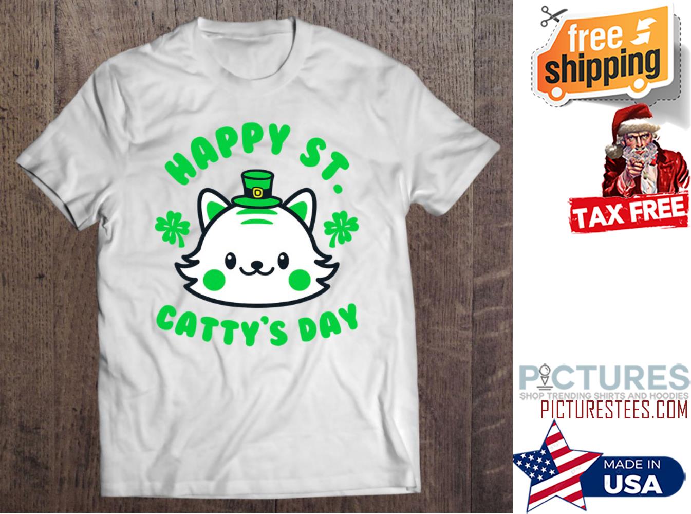 St Patrick's day Cat happy St catty's day shamrocks shirt