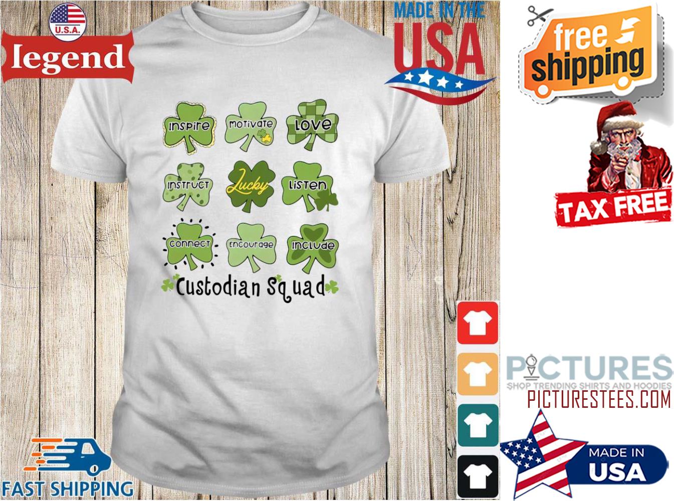St Patrick's day inspire motivete love Custodian Squad Shamrock shirt
