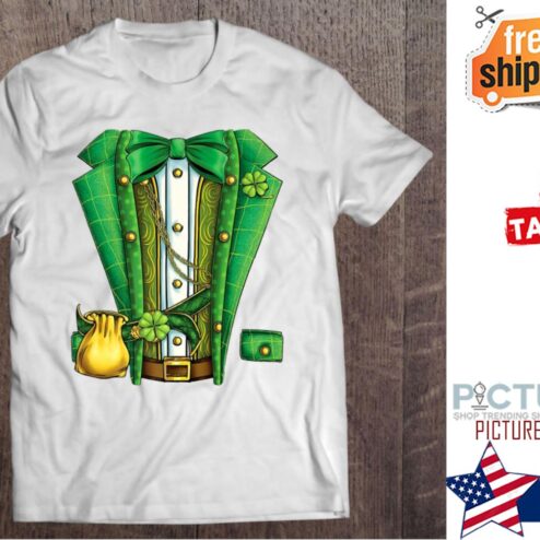 St Patrick's day Irish Leprechaun Suit Tuxedo shamrock shirt