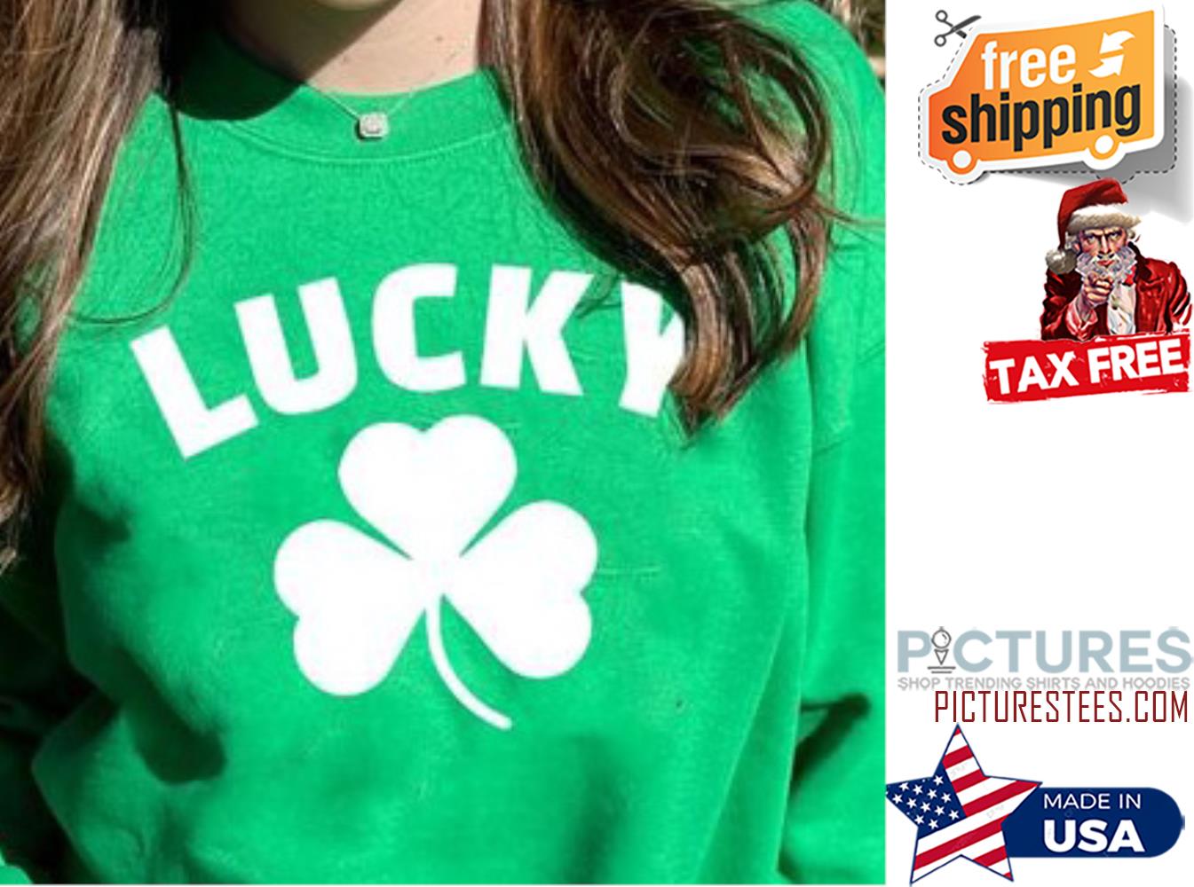 St Patrick's day lucky shamrock gift for women shirt