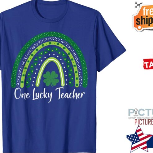 St Patrick's day Rainbow one lucky teacher Shamrock shirt