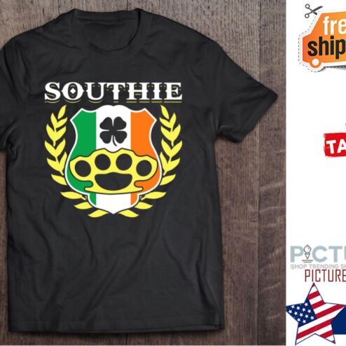 St Patrick's day Southie Brass Knuckle Irish Flag Shamrock shirt