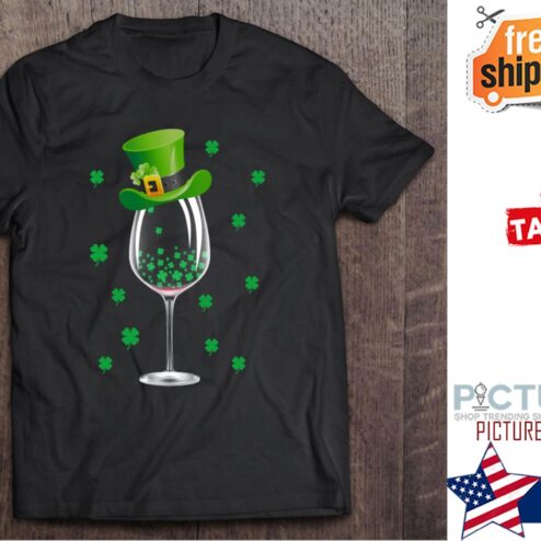 St Patrick's day Wine glasses Irish Shamrock shirt