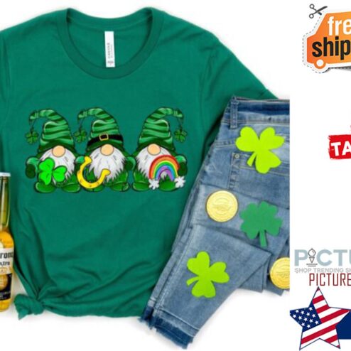 St Patricks Day Gnomes Shamrock Family Matching Shirt