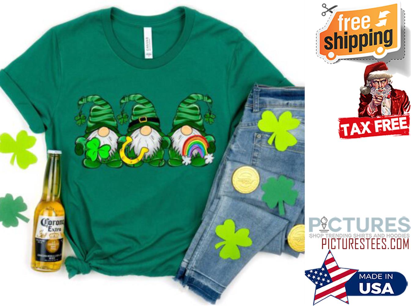 St Patricks Day Gnomes Shamrock Family Matching Shirt