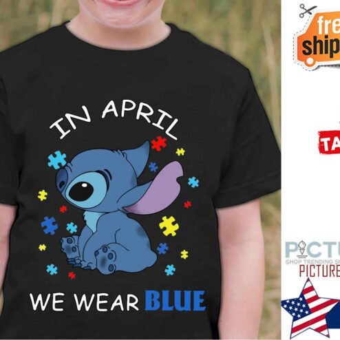 Stitch in april we wear blue autism shirt