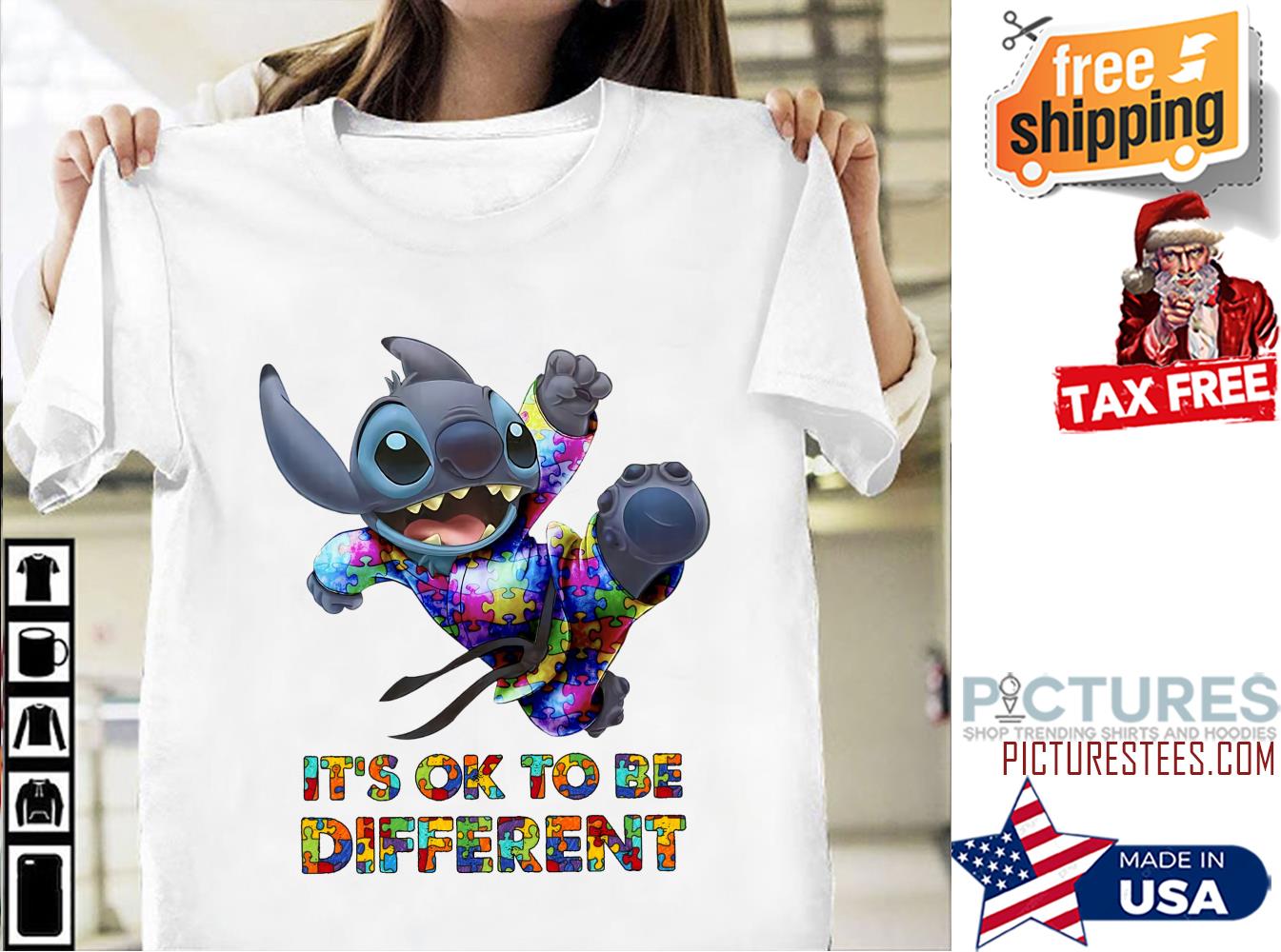 Stitch it's ok to be different autism shirt