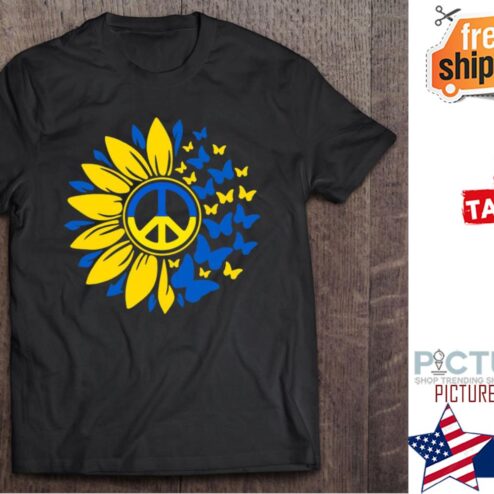 Sunflower Butterfly Pride Ukraine flag shirt