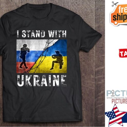 Support I Stand With Ukraine American Ukrainian Flag shirt