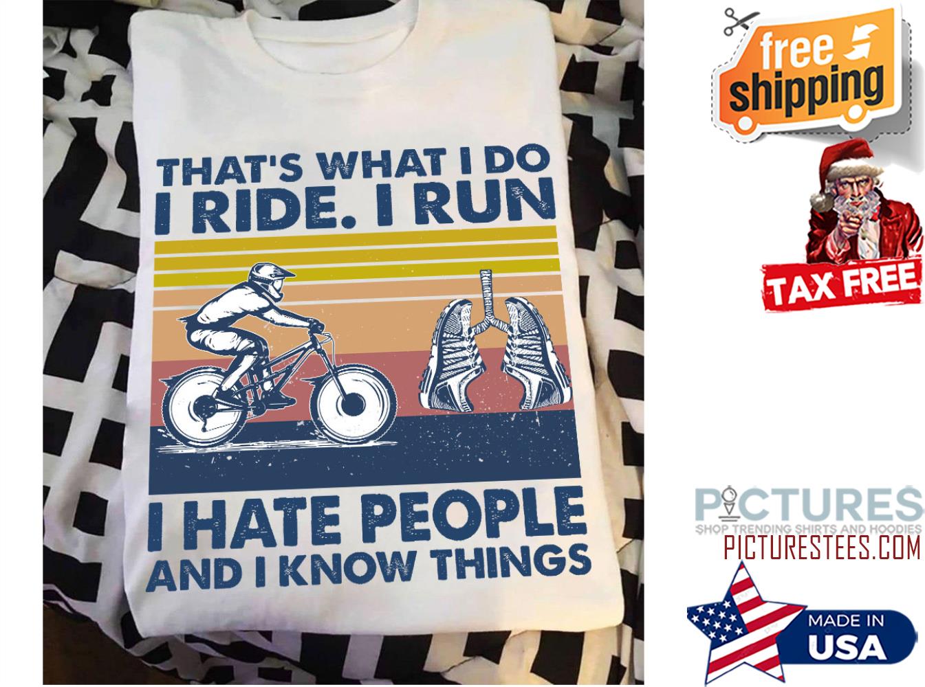 That's what I do I ride I run I hate people and I know things vintage shirt