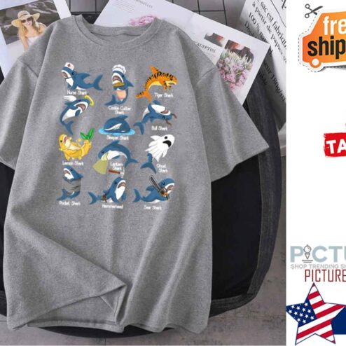 Types Of Sharks Funny Marine Biology Shark Lover shirt