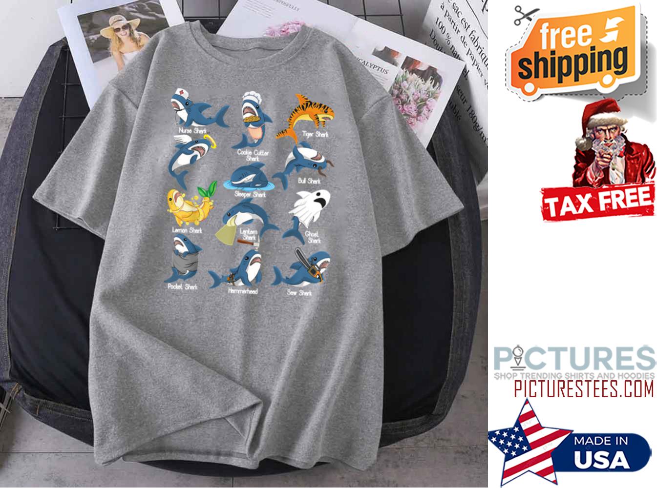 Types Of Sharks Funny Marine Biology Shark Lover shirt