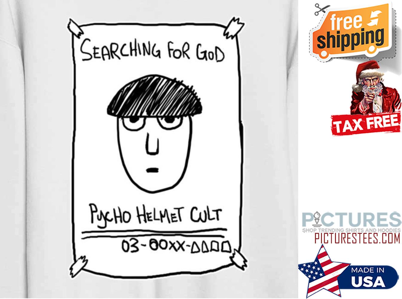 Where Is He Searching For God Anime Mob 100 Pyscho Helmet Cult Anime shirt