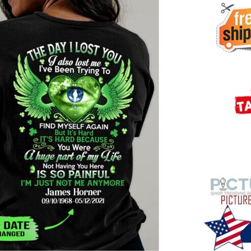 Wings Memories The day I lost you I also lost me I've been trying to is so painful custom name birthday shirt
