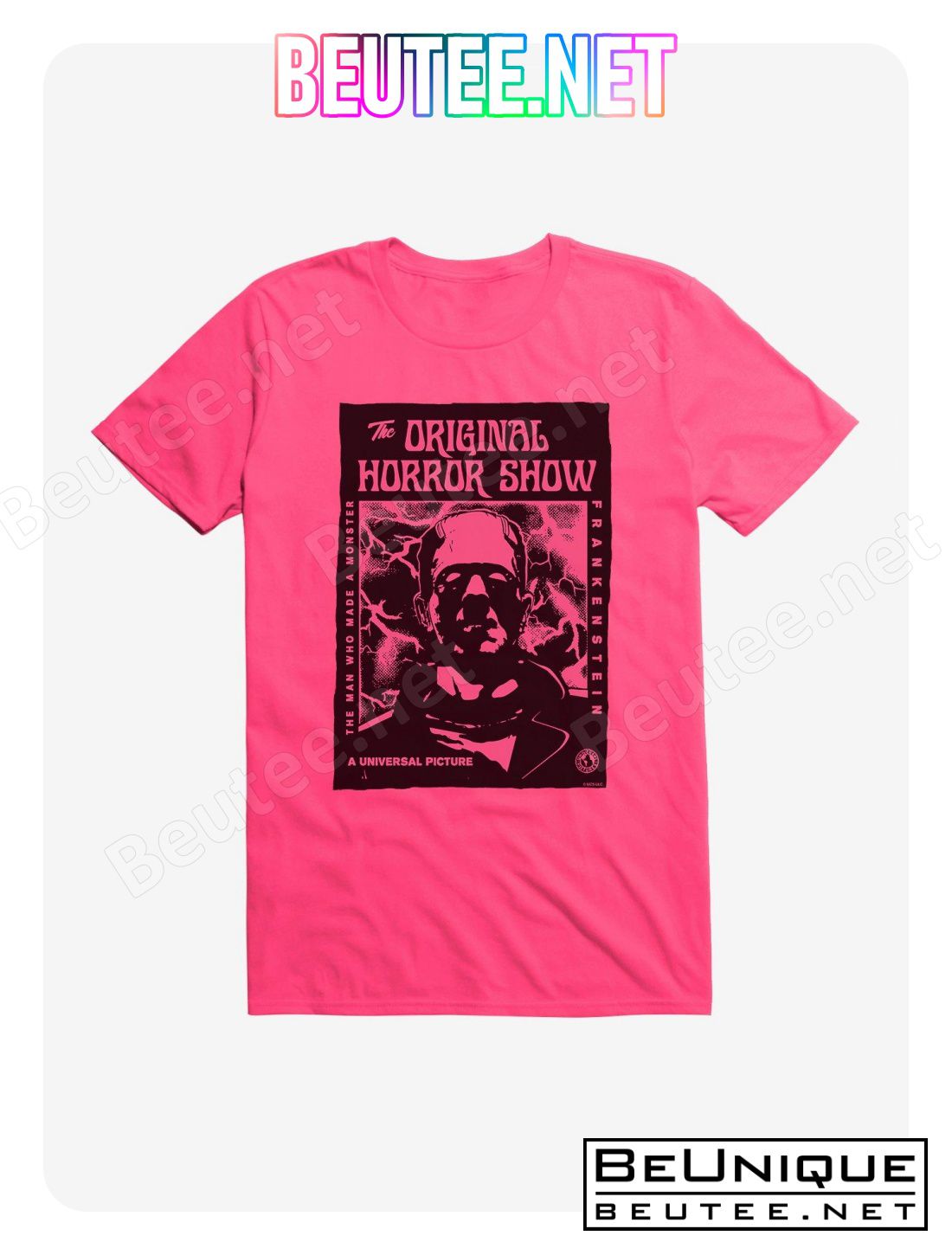 Universal Monsters Frankenstein Pink Face Shirt Hoodie