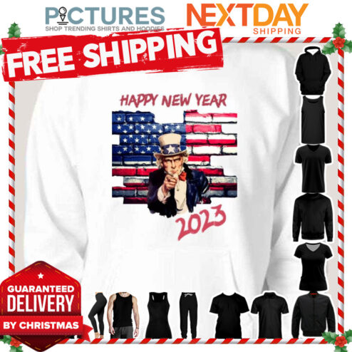 USA Flag Wall Happy New Year 2023 USA shirt