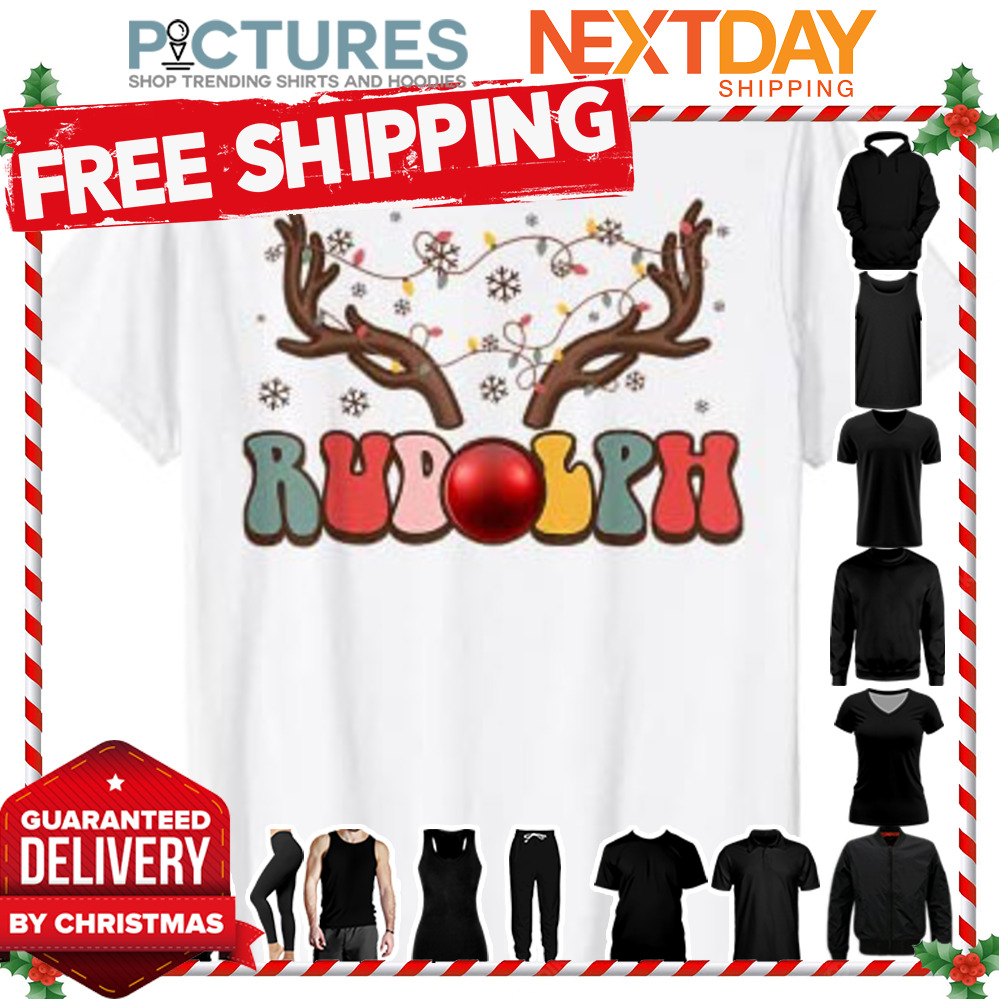 Retro Rudolph Red Nose Reindeer Christmas Xmas Groovy shirt