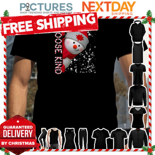 Snowman Choose Kind Merry Christmas Autism shirt